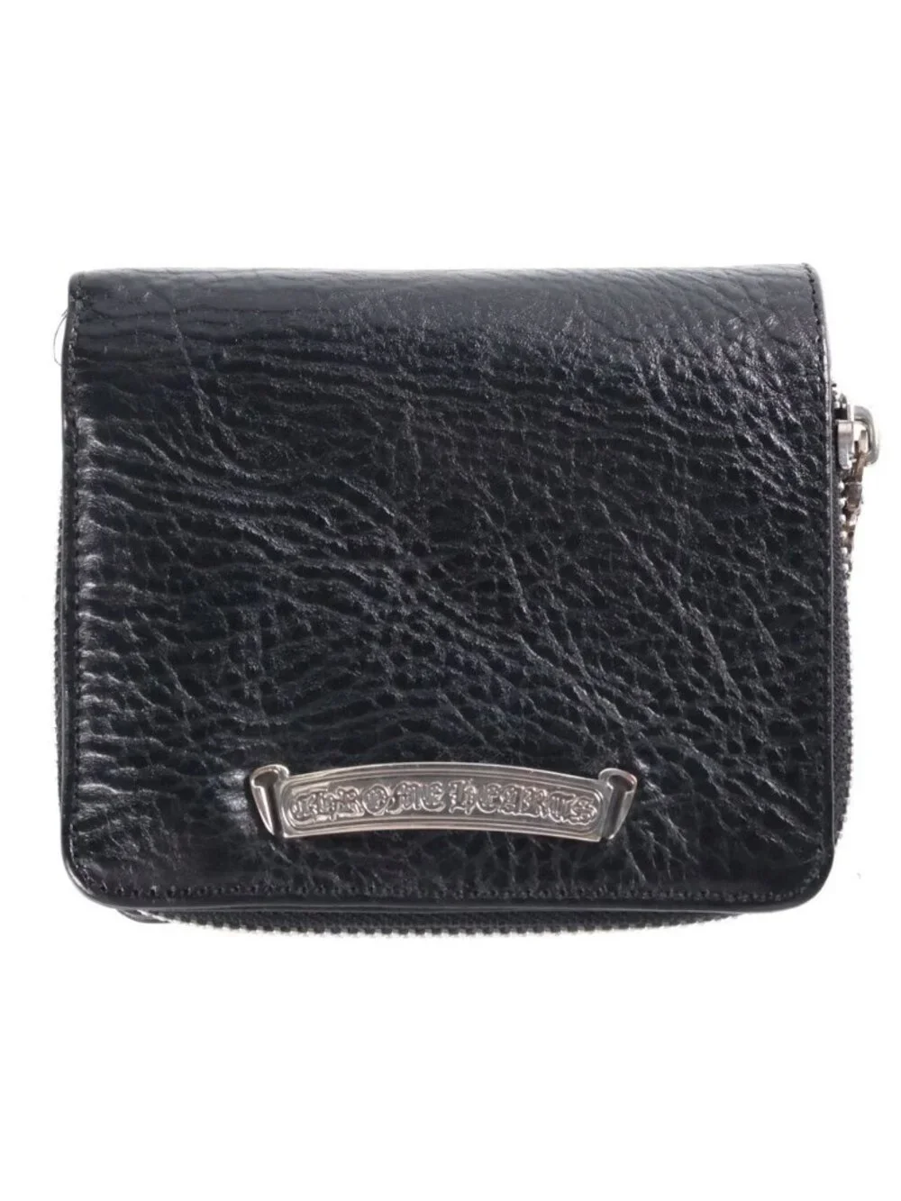 Chrome Hearts SQ Zip Bill Square Zip Building Leather Wallet Black